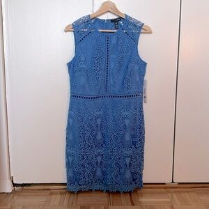 Aqua Lace Sheath Dress